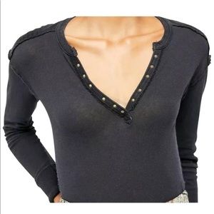 NWOT Free People Long Sleeve Military Henley size small